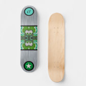 Cool Monogramed Geometric Silver Skateboard (Voorkant)