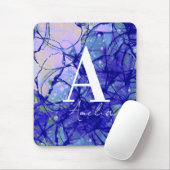 Cool Monogrammatica Name Abstract Blue Muismat (Met muis)