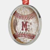 Cool Monogrammed Baseball Ornaments Metalen Ornament (Links)