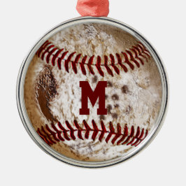 Cool Monogrammed Baseball Ornaments Metalen Ornament