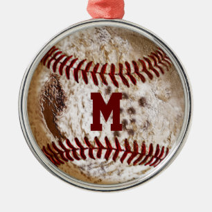Cool Monogrammed Baseball Ornaments Metalen Ornament