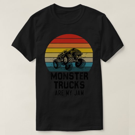 Cool  Monster Truck is mijn Jam Retro Sunset T-shirt (Design voorkant)