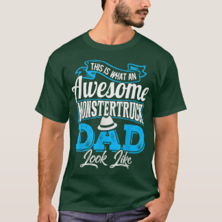 Cool Monster Truck Papa Shirt Retro Vintage Monste