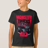 Cool Monster Truck Zwart en Rood T-shirt (Voorkant)