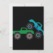Cool Monster Trucks Birthday Party Invitations Kaart (Achterkant)