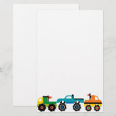 Cool Monster Trucks Blue Red Green Giften voor jon Briefpapier (Voorkant / Achterkant)