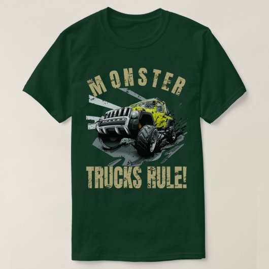 Cool Monster Trucks Rule Gravedigger Big Wheels T-shirt (Design voorkant)