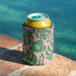 Cool Monstera Leaves Monogrammed Blikjeskoeler<br><div class="desc">Fun monogrammed monstera verlaat het ontwerp van het patroon.</div>