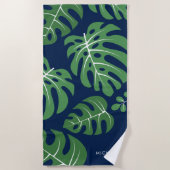 Cool Monstera Leaves Personalized Strandlaken (Voorkant)