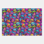 Cool monsterfeest unisex kinder inpakpapier vel (Voorkant)