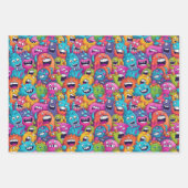 Cool monsterfeest unisex kinder inpakpapier vel (Voorkant)