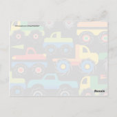 Cool Monsters Trucks Transport Gifts for Boys Briefkaart (Achterkant)