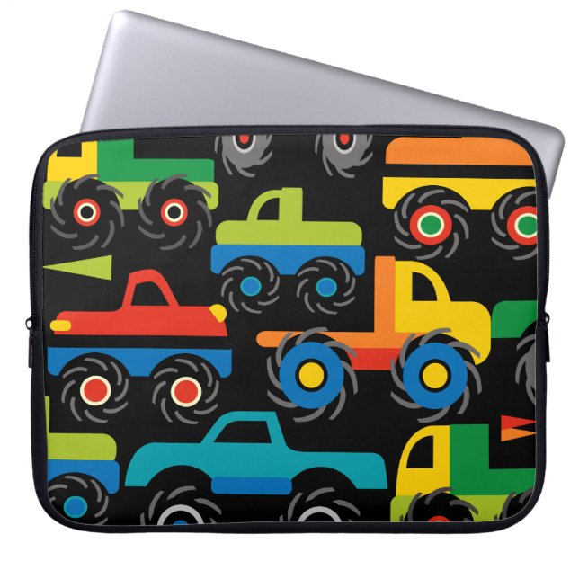 Cool Monsters Trucks Transport Gifts for Boys Laptop Sleeve (Voorkant)