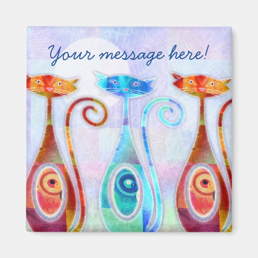 Cool Moonkats Custom Textured Collage Magneet (Voorkant)