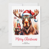Cool Moose Merry Christmas Card Feestdagenkaart (Voorkant)