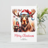 Cool Moose Merry Christmas Card Feestdagenkaart (Staand voorkant)