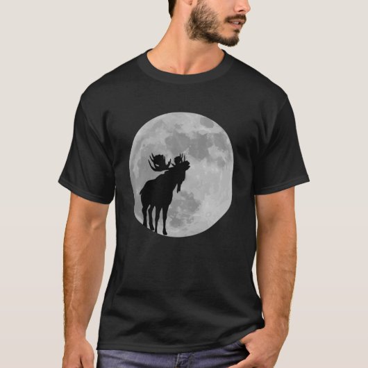 Cool Moose Moon Howling Moose T-shirt (Voorkant)