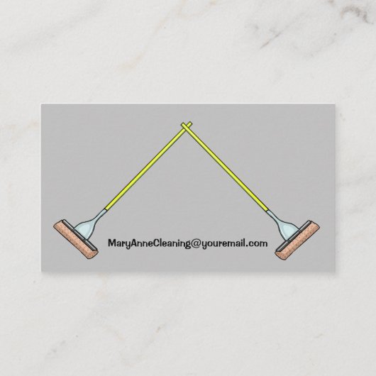Cool Mops Design Professional Cleaning Visitekaartje (Achterkant)