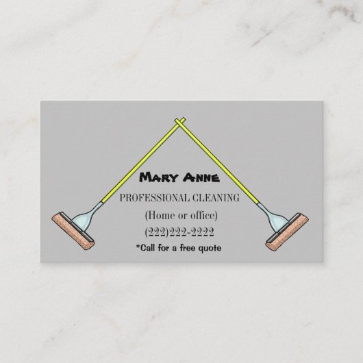 Cool Mops Design Professional Cleaning Visitekaartje (Voorkant)