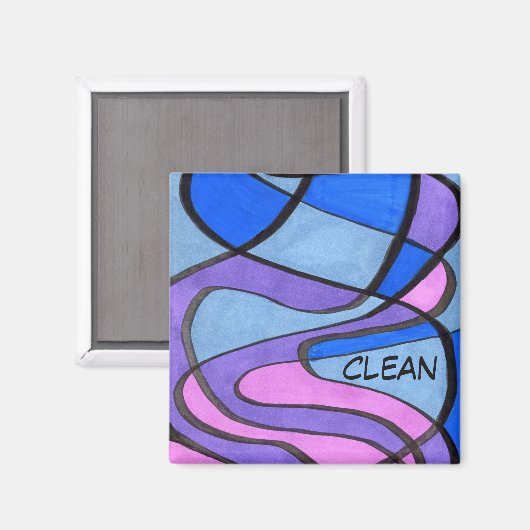 "Cool Morning" Abstracte afwasmachine status Magne Magneet (Voorkant / Achterkant)