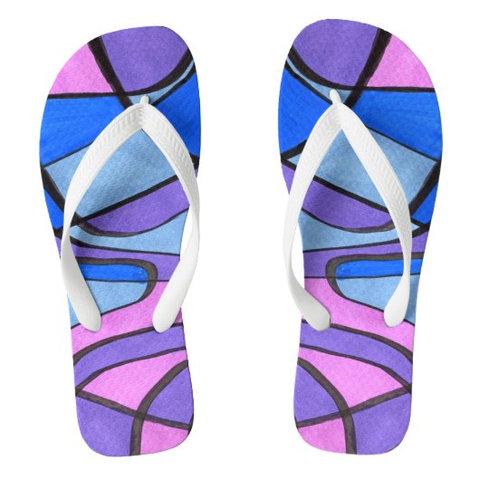 "Cool Morning" abstracte teenslippers. Teenslippers (Voetbed)
