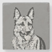 Cool Mosaic German Shepherd Marble Onderzetter (Voorkant)