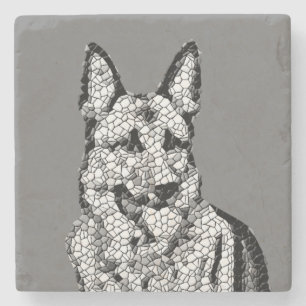 Cool Mosaic German Shepherd Marble Onderzetter