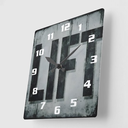 Cool Motivatie training LIFT Gym Fitness Vierkante Klok (Hoek)