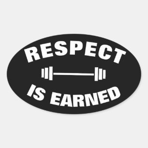 Cool Motiverend Respect Wordt Verdiend Ovale Sticker