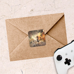 Cool Motocross Afbeelding Vierkante Sticker