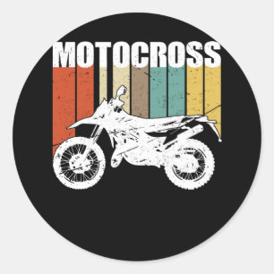 Cool Motocross Dirt Bike Silhouette Ronde Sticker