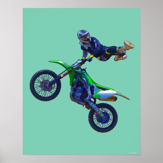 Cool Motocross Extreme Freestyle Stunt Art 5 Poster (Voorkant)