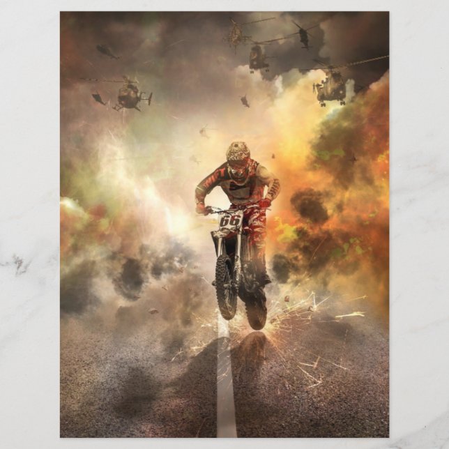 Cool Motocross-scrapbooking Cardstock (Voorkant)