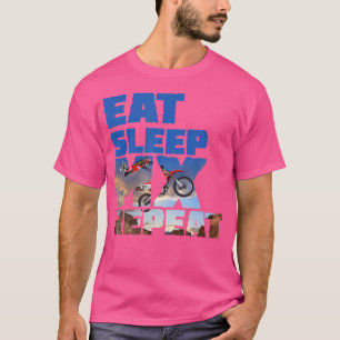 Cool Motorcross Eet Slaap BMX Herhaal T-shirt