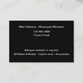 Cool Motorcycle Mechanic Nieuwe Visitekaartjes (Achterkant)