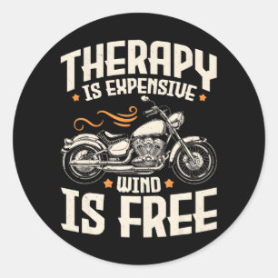 Cool Motorcycle Rider Mannen Therapie Motorcycle Ronde Sticker