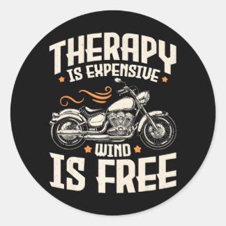 Cool Motorcycle Rider Mannen Therapie Motorcycle Ronde Sticker