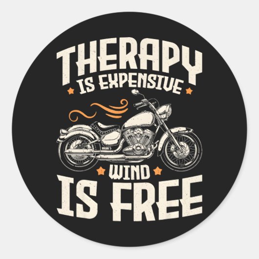 Cool Motorcycle Rider Mannen Therapie Motorcycle Ronde Sticker (Voorkant)