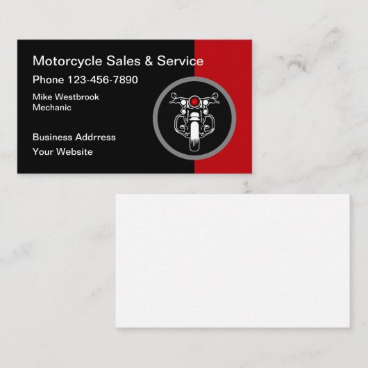 Cool Motorcycle Thema Visitekaartjes (Voorkant / Achterkant)