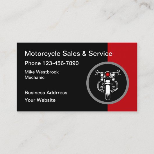 Cool Motorcycle Thema Visitekaartjes (Voorkant)