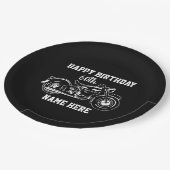 Cool Motorcycle Verjaardagsnaam Leeftijd Mannen Papieren Bordje (Gekanteld)
