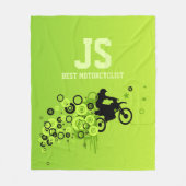 Cool Motorcyclist | Groen Fleece Deken (Voorkant)