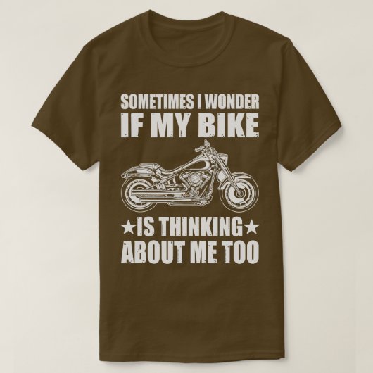 Cool motorontwerpSOMS VRAAG IK ME AF OF MIJN FIETS T-shirt (Design voorkant)