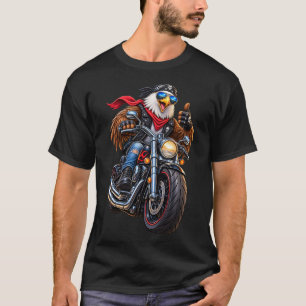 Cool Motorrijder Adelaar op Grote Motor – Rock & B T-shirt