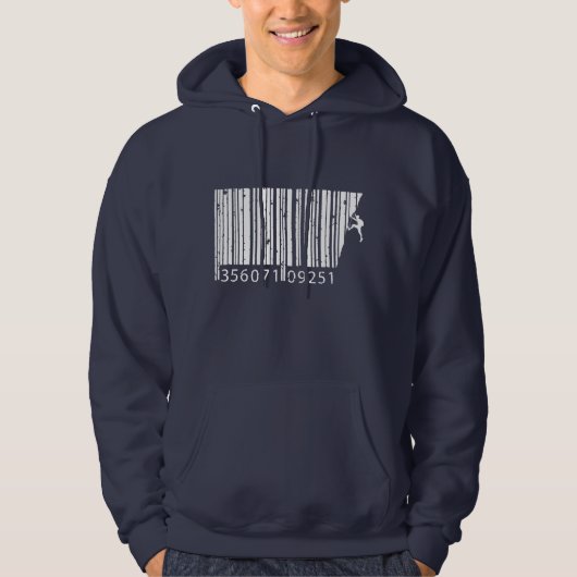 Cool Mountain klimmer Man Colorful Barcode Hoodie (Voorkant)