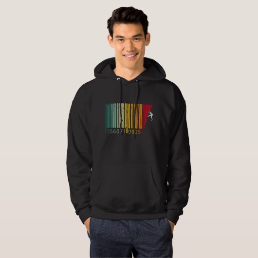 Cool Mountain klimmer Man Colorful Barcode Hoodie (Voorkant volledig)