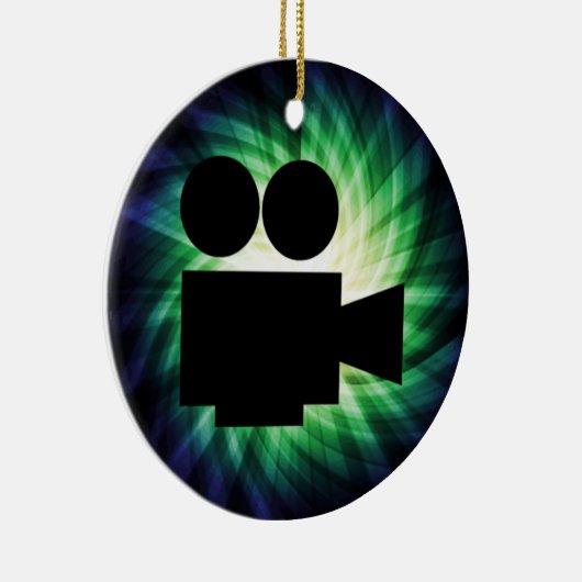 Cool Movie Camera; Video Film Keramisch Ornament (Rechts)