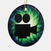 Cool Movie Camera; Video Film Keramisch Ornament (Links)