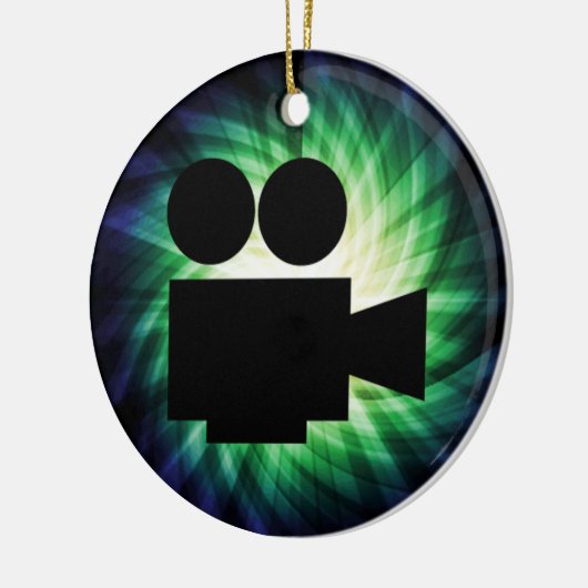 Cool Movie Camera; Video Film Keramisch Ornament (Links)