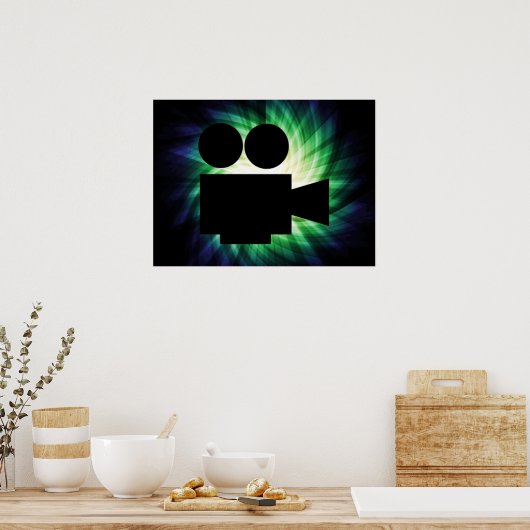 Cool Movie Camera; Video Film Poster (Keuken)